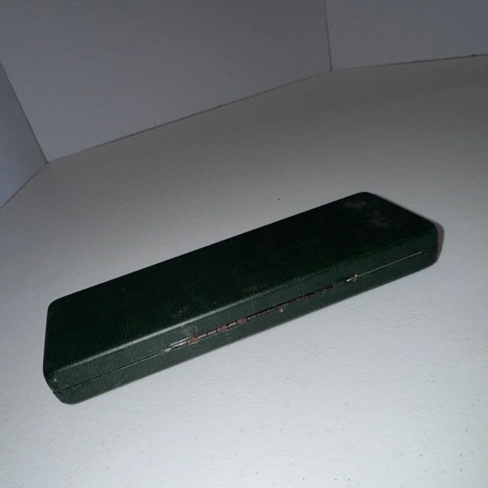 Cross Metal Ballpoint Pen Gold Trim w/ Green Case 10k gold filled